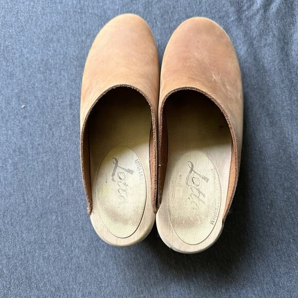 Loota Swedish Clogs Stockholm Camel Suede Size US Womens 8 EU 39 - Picture 6 of 9